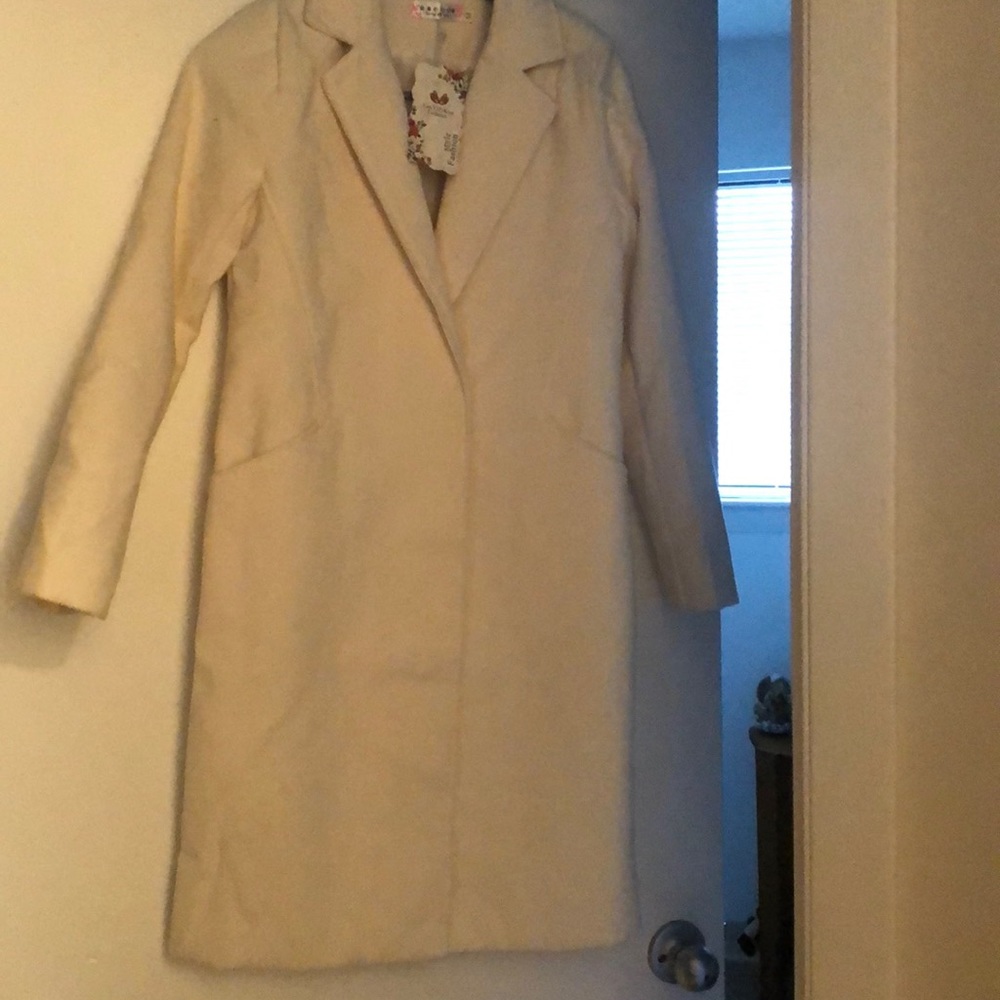 Lined cream color coat